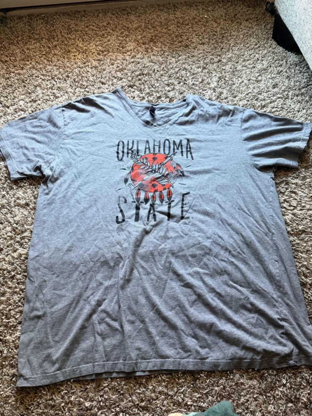 District Gray Oklahoma State Short-Sleeve Tee with Orange Graphic